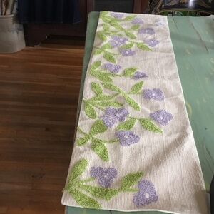 Floral Embroidered Table Runner in Lavender and Green - NWT